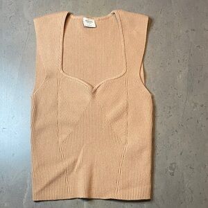 Abercrombie & Fitch Beige Ribbed Top